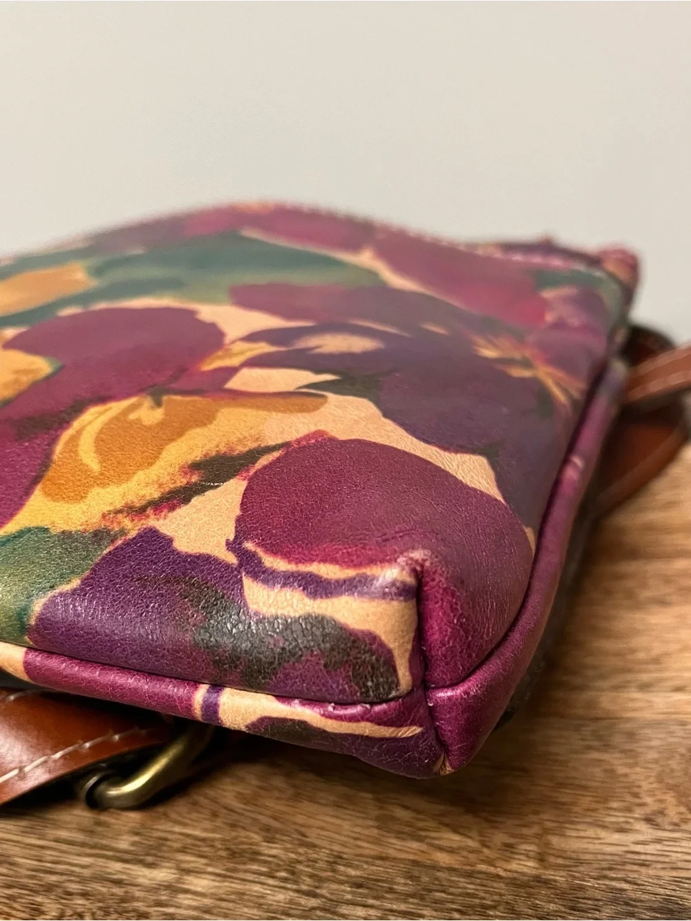 Patricia Nash Granada Crossbody Bag in Blooming Romance Floral Leather Print